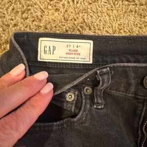 GAP Flare High-Rise Jeans in Faded Black